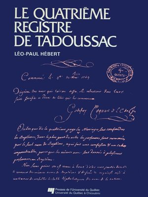 cover image of Le quatrième registre de Tadoussac